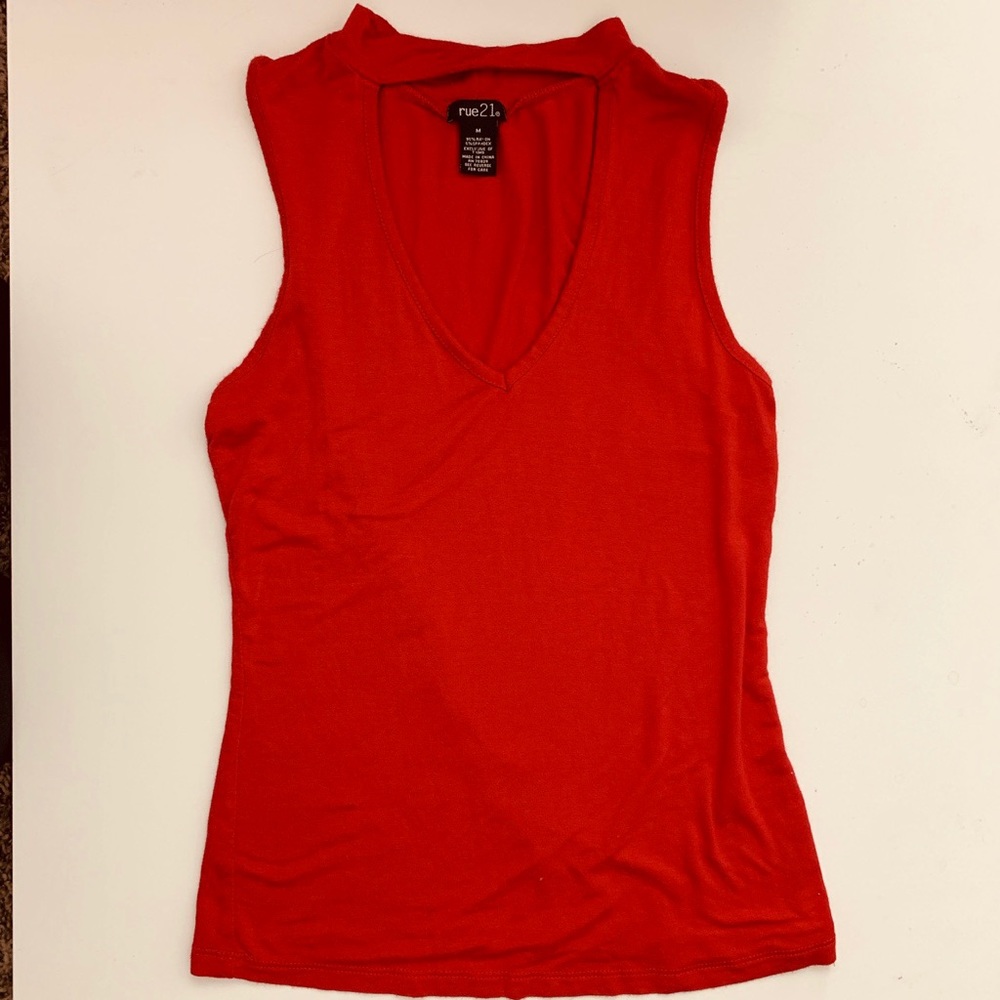 Red Tank Top with collar
